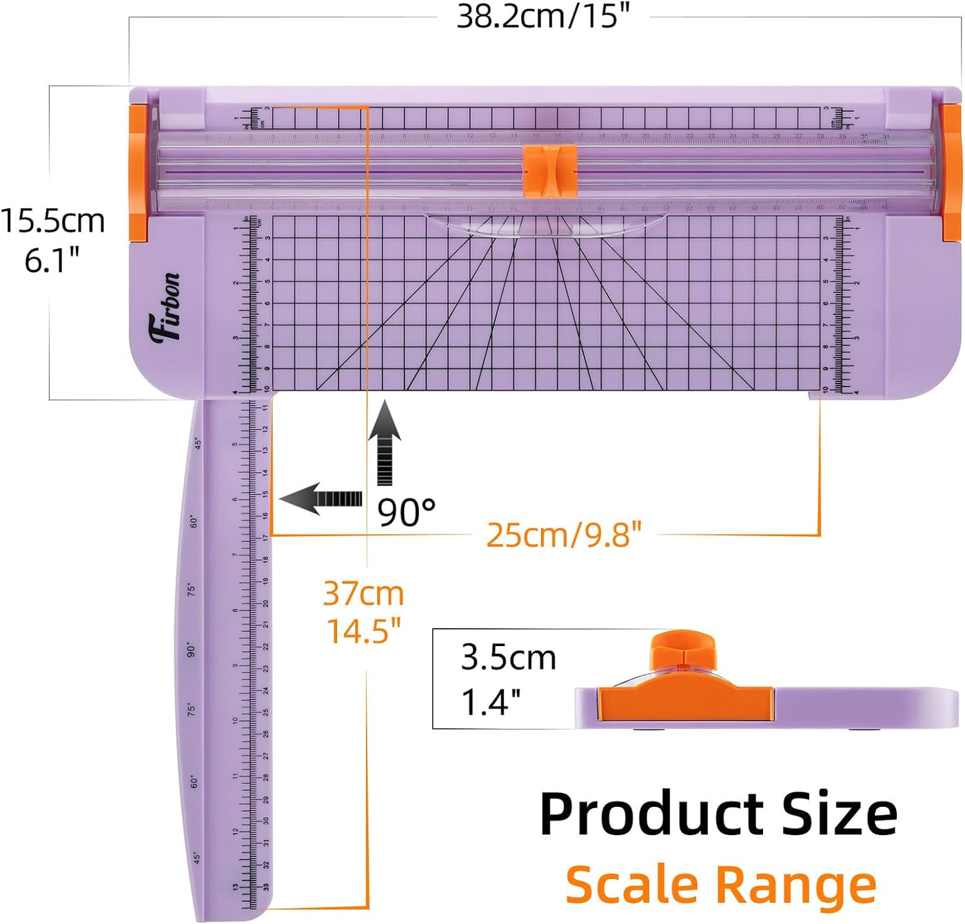 Purple A4 Paper Cutter, 12 Inch Titanium Straight Paper Trimmer with Side Ruler for Scrapbooking Craft, Paper, Coupon, Label, Cardstock