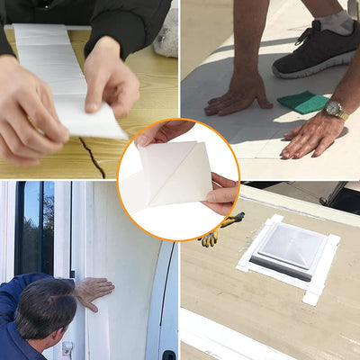 RV Roof Tape White, 6 Inch X 50 Feet RV Repair Sealant Tape, Stop Camper Roof Leaks, Uv-Resistant, Weatherproof and Durable for Camper, Trailer, Boat (6In-50Ft)