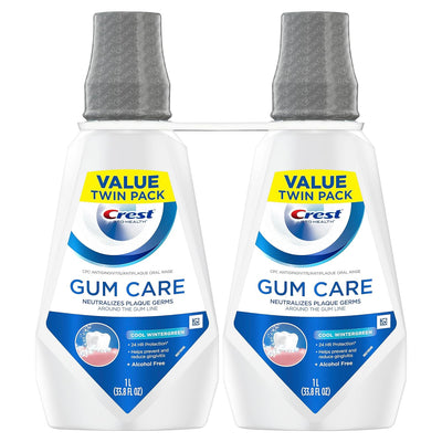 Gum Care Mouthwash, Cool Wintergreen, CPC (Cetylpyridinium Chloride) Antigingivitis/Antiplaque Oral Rinse 1L (33.8 Fl Oz), Pack of 2