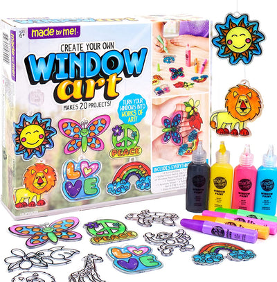 Create Your Own Window Art, Paint Your Own DIY Suncatchers, Fun Staycation Activity or Birthday Party Idea, Arts and Craft Kits for Kids Ages 6, 7, 8, 9