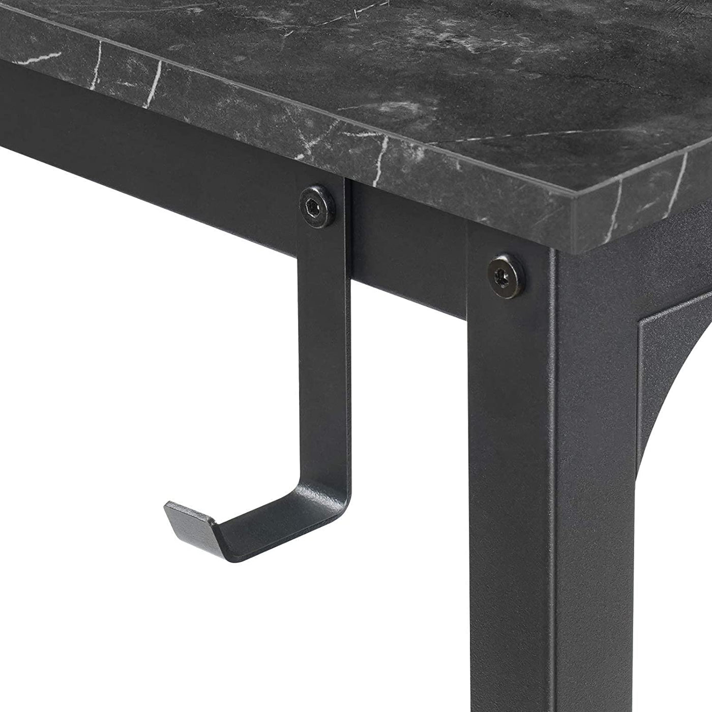 Computer Desk 47 Inch Study Writing Table for Home Office, Modern Simple Style PC Table with Storage Bag, Black Marble