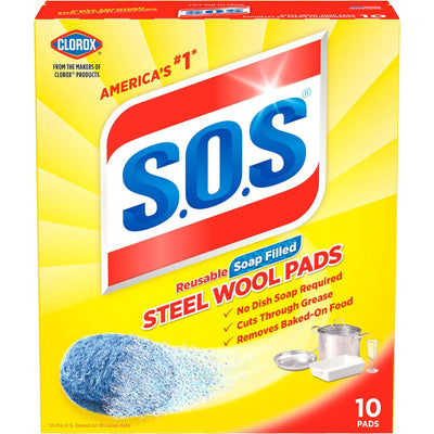 S.O.S Steel Wool Soap Pads, 10 Count