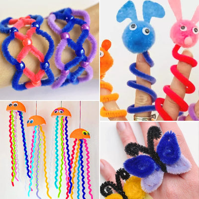 Craft Pipe Cleaners, 100Pcs 10 Colors Pipe Cleaner Craft, 0.23"X12" Bulk Craft Chenilles Stems Pipe Cleaner, Craft Pipecleaners for DIY Arts Crafts and Cleaning