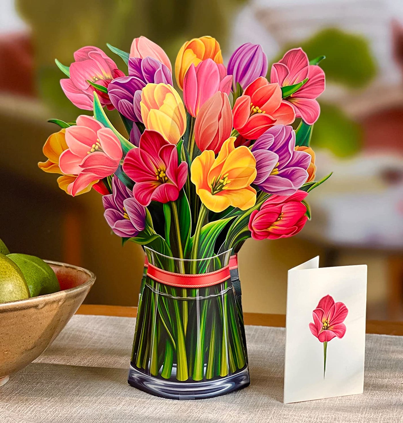 Pop up Cards, 3 Pack - Everyday Appreciation, Three (3), 12 Inch Life Sized Forever Flower Bouquet 3D Popup Paper Flower Greeting Cards with Note Card and Envelope