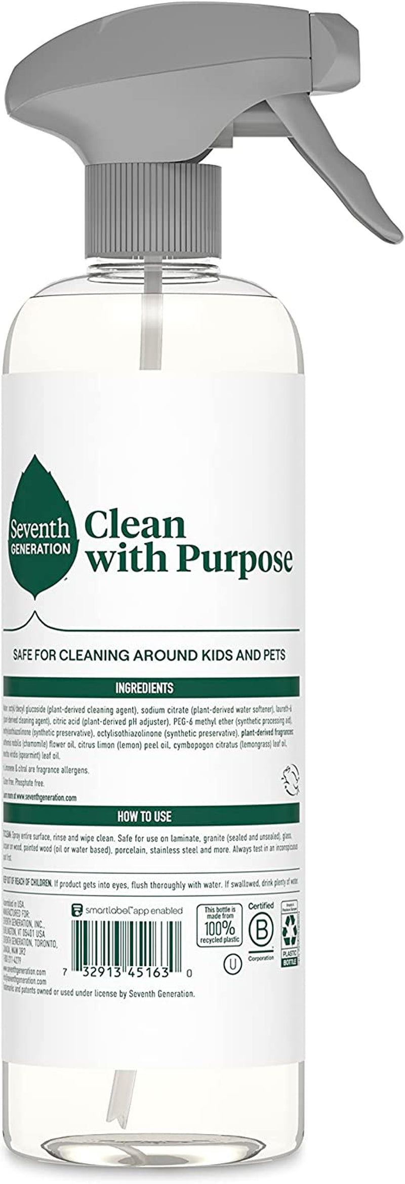 All Purpose Cleaning Spray Surface Cleaner Lemon Chamomile Scent Cuts Grease 23 Oz, Pack of 4