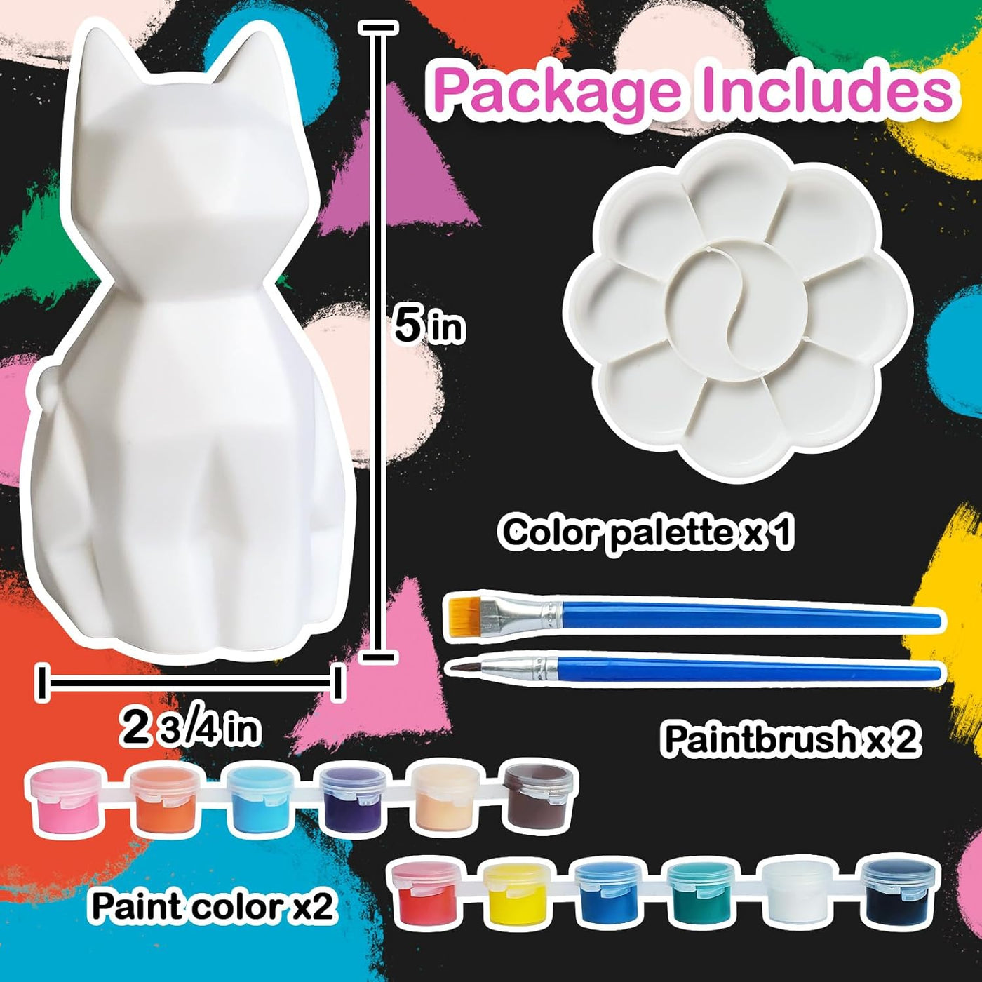 Paint Your Own Cat Lamp Art Kit, Night Light, Crafts for Teens Girls Boys, Arts & Crafts Kit, Painting Kit for Kids, Room Decoration, Christmas Crafts Birthday Gift for Kids Ages 3 4 5 6 7 8+
