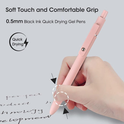 5Pcs Gel Pens 0.5Mm Quick Dry Black Ink Pens Fine Point Smooth Writing Pen High-End Series Pens for School Office Home Supplies, Gifts for Women and Men (Morandi)